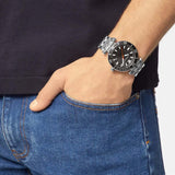 Versace Greca Sport Quartz Black Dial Silver Steel Strap Watch For Men - VEZ300321 Authentic Buy Shop Now