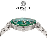 Versace Greca Sport Quartz Green Dial Silver Steel Strap Watch For Men - VEZ300421 Authentic Buy Shop Now