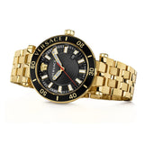 Versace Greca Sport Quartz Black Dial Gold Steel Strap Watch for Men - VEZ300721 Authentic Buy Shop Now