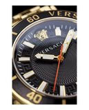 Versace Greca Sport Quartz Black Dial Gold Steel Strap Watch for Men - VEZ300721 Authentic Buy Shop Now