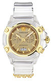 Versace Icon Active Chronograph Gold Dial White Silicone Strap Watch for Men - VEZ700121 Authentic Buy Shop Now