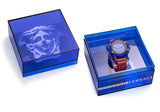 Versace Icon Active Chronograph Quartz Blue Dial Orange Rubber Strap Watch For Men - VEZ700922 Authentic Buy Shop Now