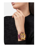 Versace Icon Active Chronograph Quartz Gold Dial Red Leather Strap Watch For Men - VEZ701222 Authentic Buy Shop Now