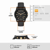 Armani Exchange Outerbanks Chronograph Black Dial Black Steel Strap Watch For Men - AX7105 Authentic Buy Shop Now