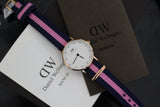 Daniel Wellington Classy Winchester White Dial Two Tone NATO Strap Watch For Women - DW00100065 Authentic Buy Shop Now