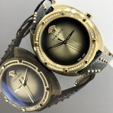 Versace Shadov Quartz Gold Dial Black Leather Strap Watch for Women - VEBM01118 Authentic Buy Shop Now