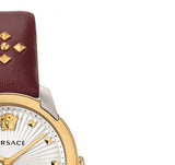 Versace Audrey Quartz Silver Dial Red Leather Strap Watch for Women - VELR00219 Authentic Buy Shop Now