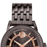 Versace Viamond Quartz Black Dial Grey Steel Strap Watch For Men - VEPO00520 Authentic Buy Shop Now