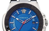 Versace Chain Reaction Quartz Blue Dial Blue & Black Leather Strap Watch for Men - VEDY00119 Authentic Buy Shop Now