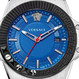 Versace Chain Reaction Quartz Blue Dial Blue & Black Leather Strap Watch for Men - VEDY00119 Authentic Buy Shop Now
