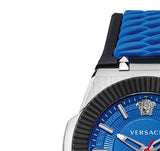 Versace Chain Reaction Quartz Blue Dial Blue & Black Leather Strap Watch for Men - VEDY00119 Authentic Buy Shop Now
