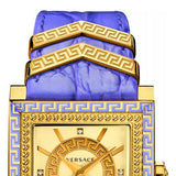Versace Day Glam Chronograph Gold Dial Purple Leather Strap Watch for Women - VQF040015 Authentic Buy Shop Now