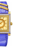 Versace Day Glam Chronograph Gold Dial Purple Leather Strap Watch for Women - VQF040015 Authentic Buy Shop Now