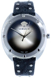 Versace Shadov Quartz Silver Dial Black Snake Leather Strap Watch for Women - VEBM00118 Authentic Buy Shop Now