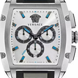 Versace Dominus Chronograph Silver Dial Black Rubber Strap Watch For Men - VE6H00123 Authentic Buy Shop Now