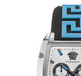 Versace Dominus Chronograph Silver Dial Black Rubber Strap Watch For Men - VE6H00123 Authentic Buy Shop Now