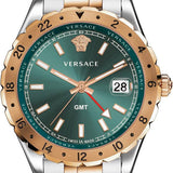 Versace Hellenyium GMT Green Dial Two Tone Steel Strap Watch for Men - V11050015 Authentic Buy Shop Now