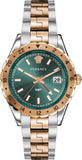 Versace Hellenyium GMT Green Dial Two Tone Steel Strap Watch for Men - V11050015 Authentic Buy Shop Now
