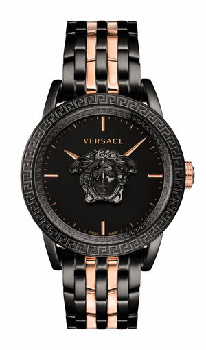 Versace Palazzo Empire Black Dial Two Tone Steel Strap Watch for Men - VERD00618 Authentic Buy Shop Now