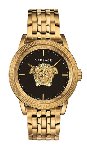 Versace Palazzo Empire Black Dial Gold Steel Strap Watch for Men - VERD00818 Authentic Buy Shop Now