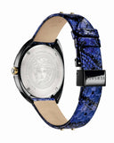 Versace Shadov Quartz Black Dial Blue Leather Strap Watch for Men - VEBM00418 Authentic Buy Shop Now
