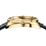 Versace Shadov Quartz Gold Dial Black Leather Strap Watch for Women - VEBM01118 Authentic Buy Shop Now