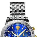 Versace Sport Tech Chronograph Blue Dial Silver Steel Strap Watch for Men - VELT00219 Authentic Buy Shop Now
