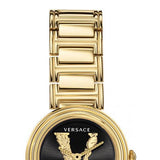 Versace V Virtus Quartz Black Dial Gold Steel Strap Watch For Women - VET300121 Authentic Buy Shop Now