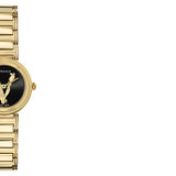 Versace V Virtus Quartz Black Dial Gold Steel Strap Watch For Women - VET300121 Authentic Buy Shop Now