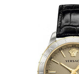 Versace Univers Beige Dial Black Leather Strap Watch for Men - VEBK00218 Authentic Buy Shop Now