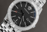 Versace Univers Analog Black Dial Silver Steel Strap Watch for Men - VEBK00418 Authentic Buy Shop Now