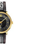 Versace V-Circle Quartz Black Dial Brown Leather Strap Watch for Men - VEBQ01619 Authentic Buy Shop Now
