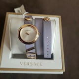 Versace V-Flare Silver Dial Purple Leather Strap Watch for Women - VEBN00318 Authentic Buy Shop Now