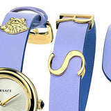 Versace V-Flare Silver Dial Purple Leather Strap Watch for Women - VEBN00318 Authentic Buy Shop Now