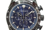 Versace V-Ray Chronograph Quartz Blue Dial Black Leather Strap Watch For Men - VEDB00418 Authentic Buy Shop Now