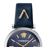 Versace V-Twist Quartz Blue Dial Blue Leather Strap Watch for Women - VELS00119 Authentic Buy Shop Now