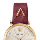 Versace V-Twist Silver Dial Red Leather Strap Watch for for Women - VELS00519 Authentic Buy Shop Now