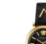 Versace V-Twist Black Dial Black Leather Strap Watch for Women - VELS00619 Authentic Buy Shop Now