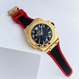 Versace Chain Reaction Quartz Black Dial Red & Black Rubber Strap Watch for Men - VEDY00319 Authentic Buy Shop Now