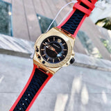 Versace Chain Reaction Quartz Black Dial Red & Black Rubber Strap Watch for Men - VEDY00319 Authentic Buy Shop Now