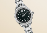 Versace Hellenyium Black Dial Silver Steel Strap Watch for Women - V12020015 Authentic Buy Shop Now