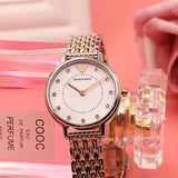 Emporio Armani Mother of Pearl Dial Two Tone Stainless Steel Watch For Women - AR11094 Authentic Buy Shop Now