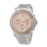 Michael Kors Everest Chronograph Gold Dial Silver Steel Strap Watch For Women - MK5870 Authentic Buy Shop Now