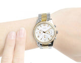 Guess Mini Spectrum Analog Silver Dial Two Tone Steel Strap Watch For Women - W0122L2 Authentic Buy Shop Now