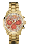 Guess Mini Sunrise Quartz Analog Orange Dial Gold Steel Strap Watch For Women - W0448L7 Authentic Buy Shop Now