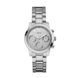 Guess Mini Sunrise Silver Dial Silver Steel Strap Watch For Women - W0448L1 Authentic Buy Shop Now