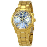Guess Mini Sunrise Quartz Blue Dial Gold Steel Strap Watch For Women - W0448L6 Authentic Buy Shop Now