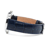 Guess Wafer Chronograph Quartz Blue Dial Blue Leather Strap Watch For Men - W0496G3 Authentic Buy Shop Now