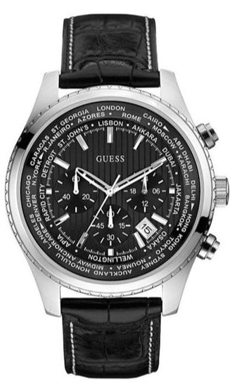 Guess Persuit Multifunction Black Dial Black Leather Strap Watch for Men - W0500G2 Authentic Buy Shop Now