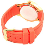 Guess Jet Setter Golden Dial Orange Rubber Watch For Women - W0564L2 Authentic Buy Shop Now